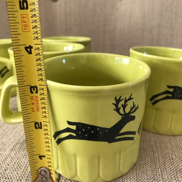 Royal Alma reindeer caribou mugs green set of 5 - Picture 6 of 8